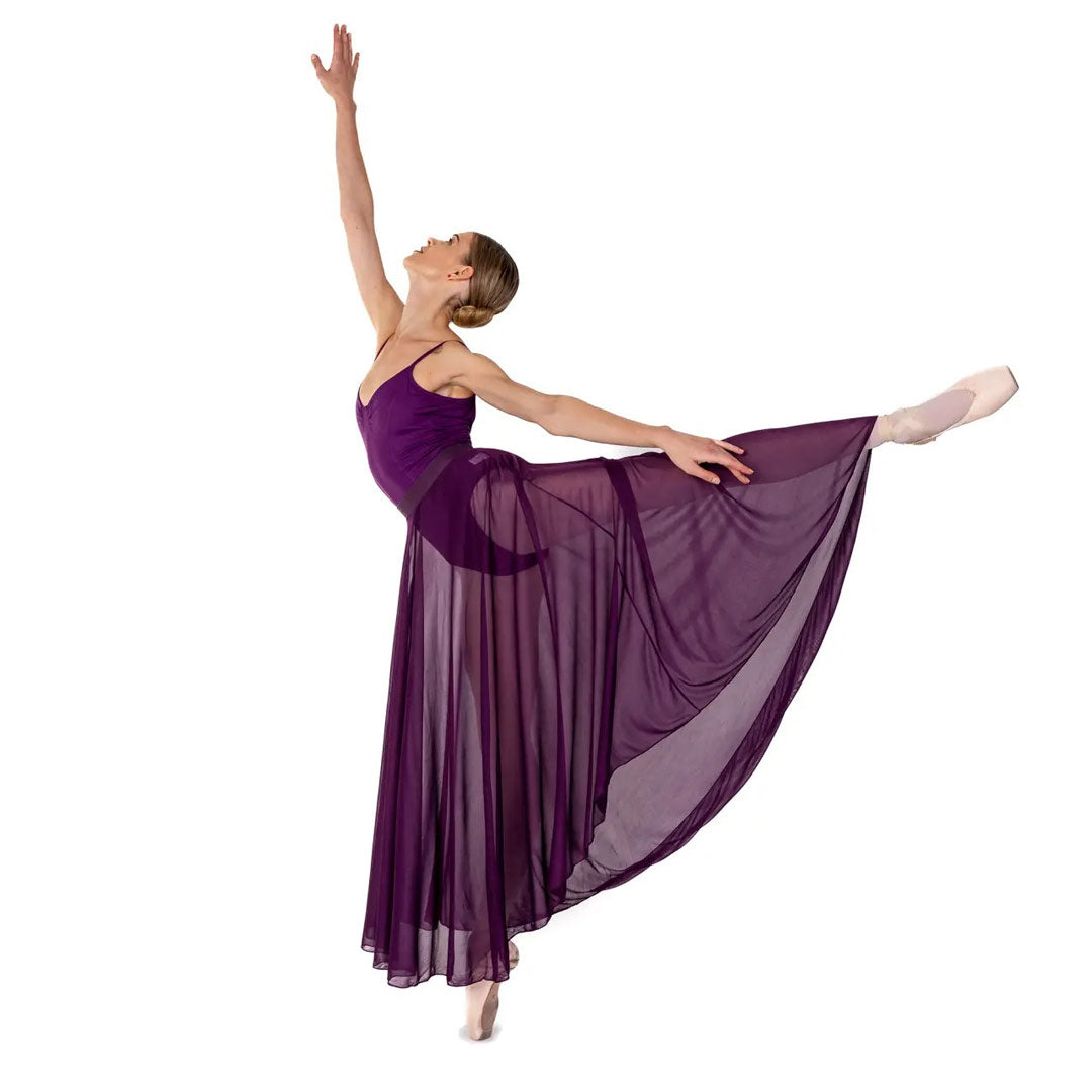 Fousta Mpaletou Gynaikeia Sansha Misti2 Long Pull On Skirt Grape MelizDanceShop