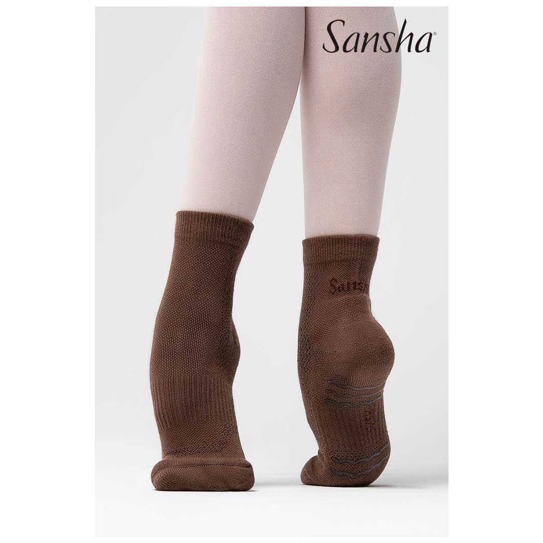 Kaltses Xorou Yoga Sansha Low Cut Dance Socks 63BA1001LC Dark Tan 2 MelizDanceShop