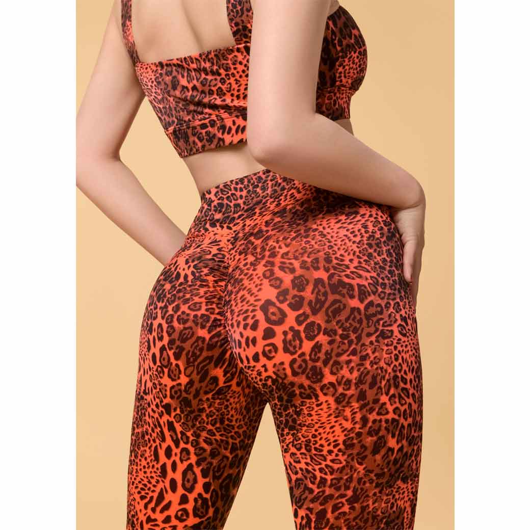 Kolan Xorou Gynaikeio GrandPrix Leslie Coral Animal Print Back Zoom MelizDanceShop