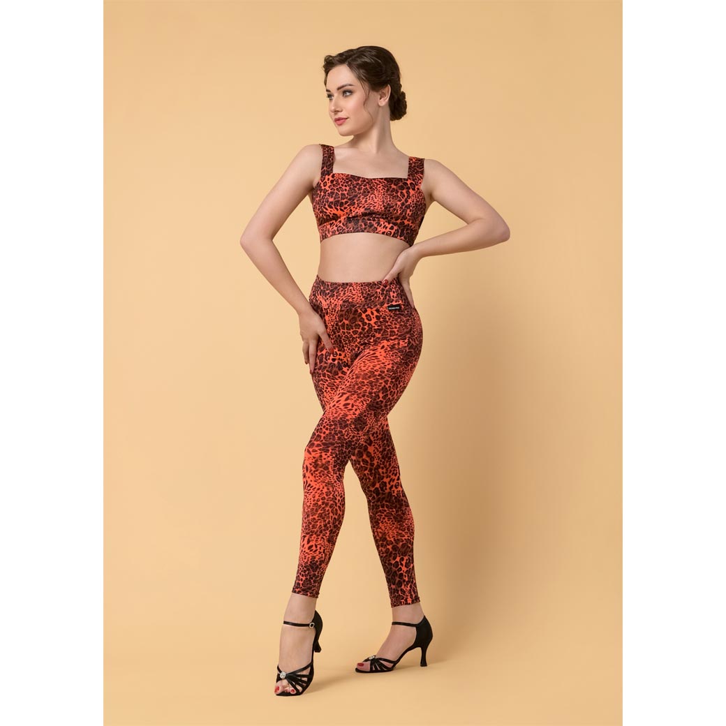 Kolan Xorou Gynaikeio GrandPrix Leslie Coral Animal Print Front MelizDanceShop