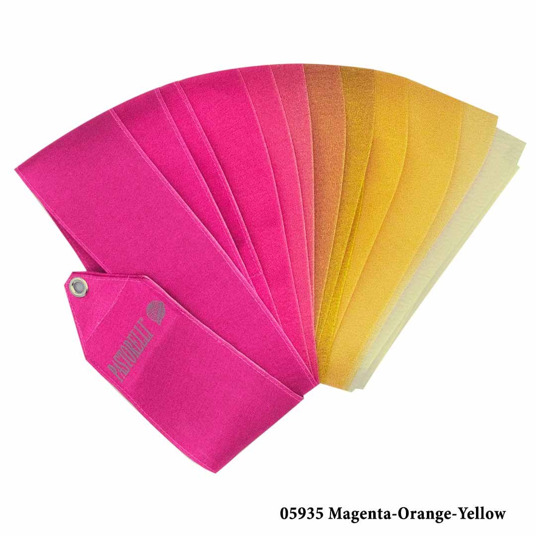 Kordela Rythmikis Gymnastikis Polixromi Agonistiki Pastorelli Arche Platinum 6m FIG 00055 05935 Magenta Orange Yellow MelizDanceShop