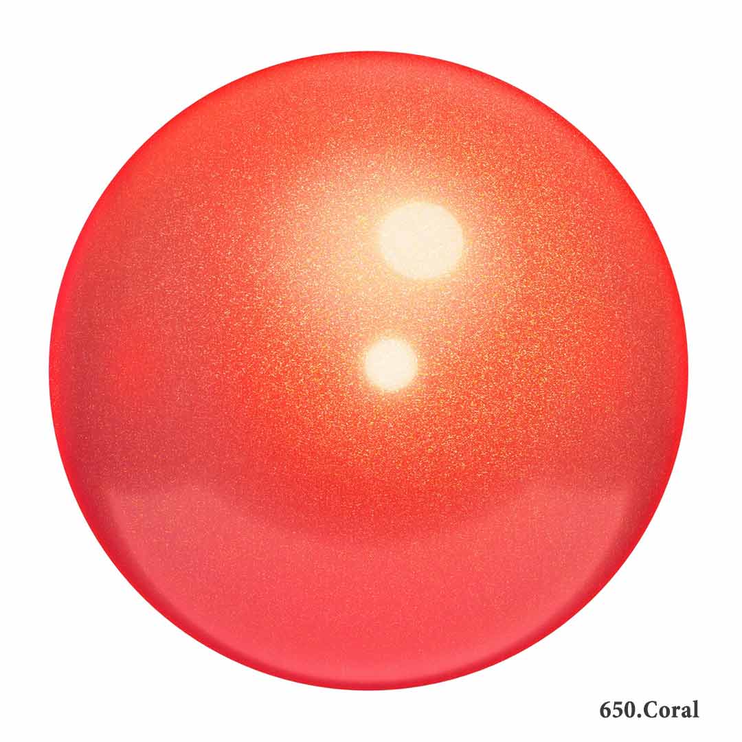 Mpala Rythmikis Gymnastikis Agonitiki Glitter Chacott Shiny Ball 18.5cm FIG 650 Coral MelizDanceShop