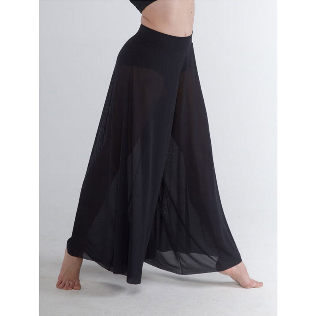 Pantelona Xorou Gynaikeia Pridance 295 Mesh Contamporary Dance Trousers Black MelizDanceShop