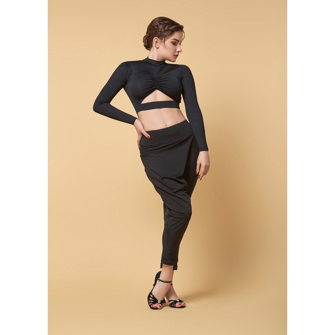 Panteloni Xorou Latin Gynaikeio GrandPrix Lori Pants Black 2 MelizDanceShop