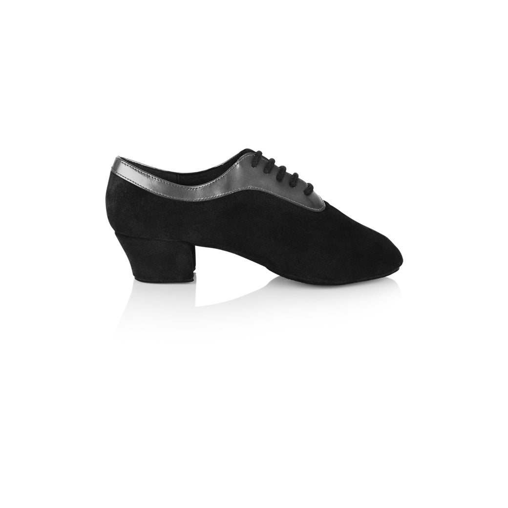 Papoutsia Latin Practice Gynaikeia Xeiropoihta RayRose Solar Nappa Suede Black Leather Silver Patent Colar Profile MelizDanceShop