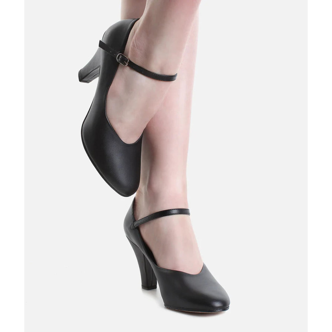 Papoutsia Paradosiakou Xorou Gynaikeia SoDanca CH53 Black 7.5 ekatosta Takouni Pair 2 MelizDanceShop