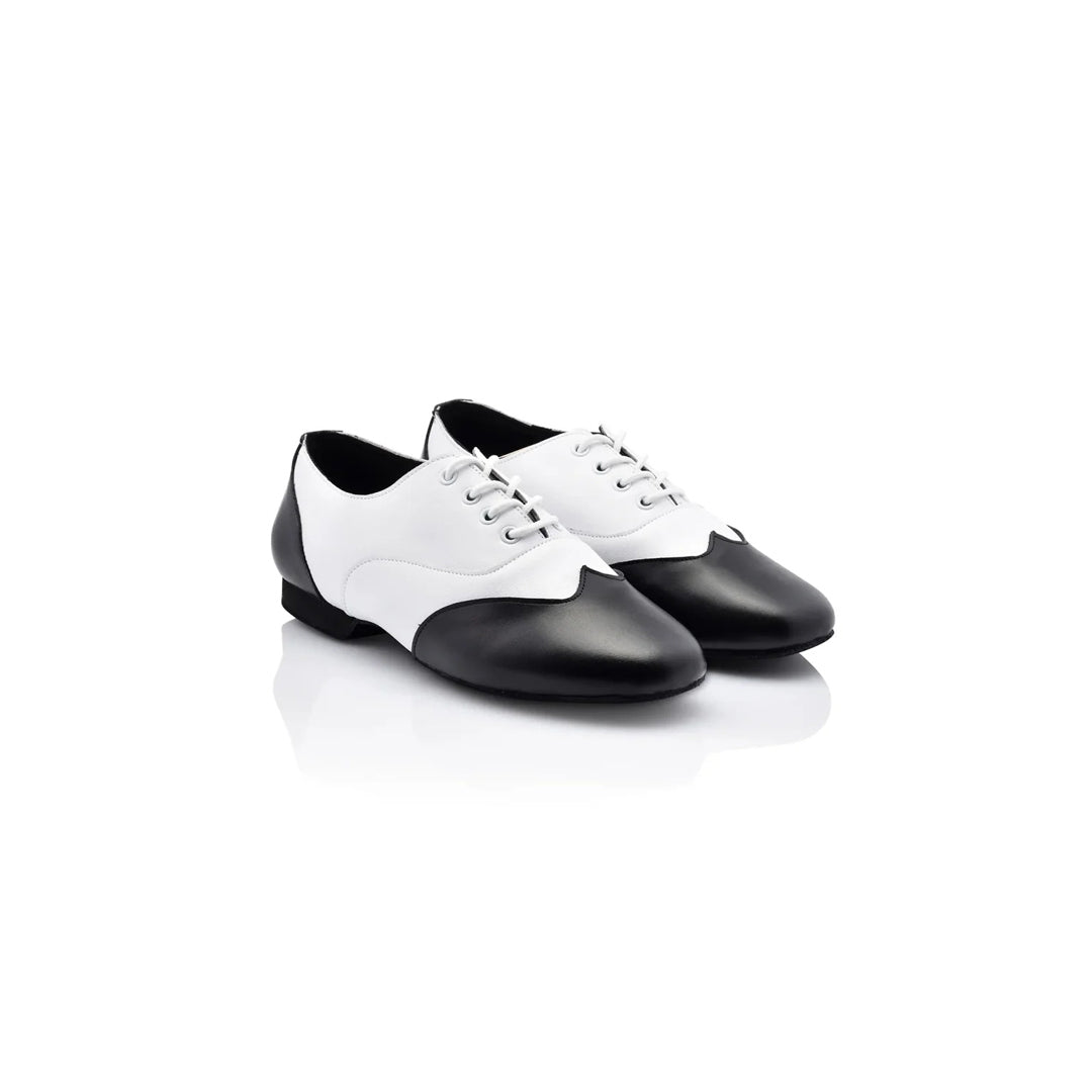 Papoutsia Xorou Oxford Jazz Unisex Dancin 4023-010-620 Lace-Ups White Black Leather Pair MelizDanceShop