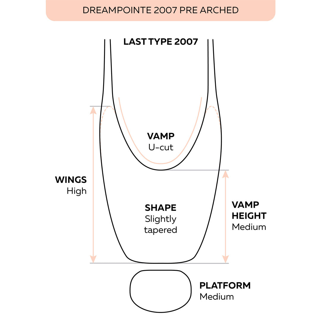 Pouent Papoutsia Mpaletou Grishko Dreampointe 2007 Pre Arched Pointe Shoes Details MelizDanceShop