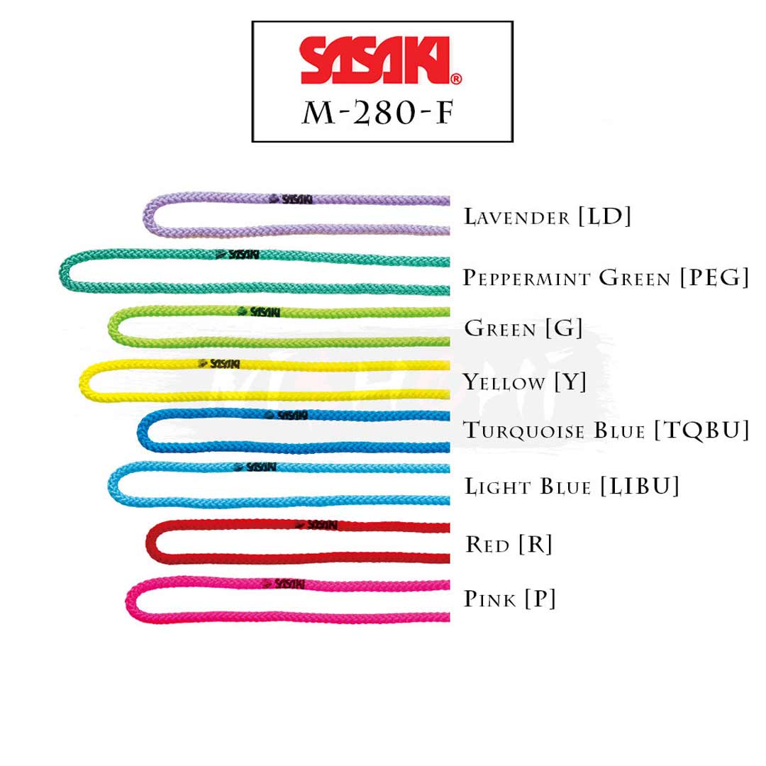 Sxoinaki Rythmikis Gymnastikis Monoxromo Agonistiko Sasaki M-280-F Colored Nylon Rope FIG Color Chart MelizDanceShop