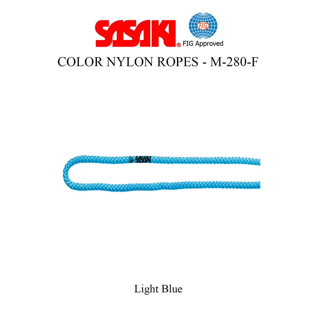 Sxoinaki Rythmikis Gymnastikis Monoxromo Agonistiko Sasaki M-280-F Colored Nylon Rope FIG LIBU LightBlue MelizDanceShop