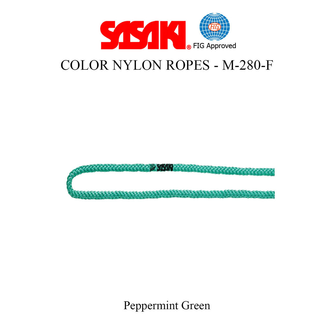 Sxoinaki Rythmikis Gymnastikis Monoxromo Agonistiko Sasaki M-280-F Colored Nylon Rope FIG PEG PepperminGreen MelizDanceShop
