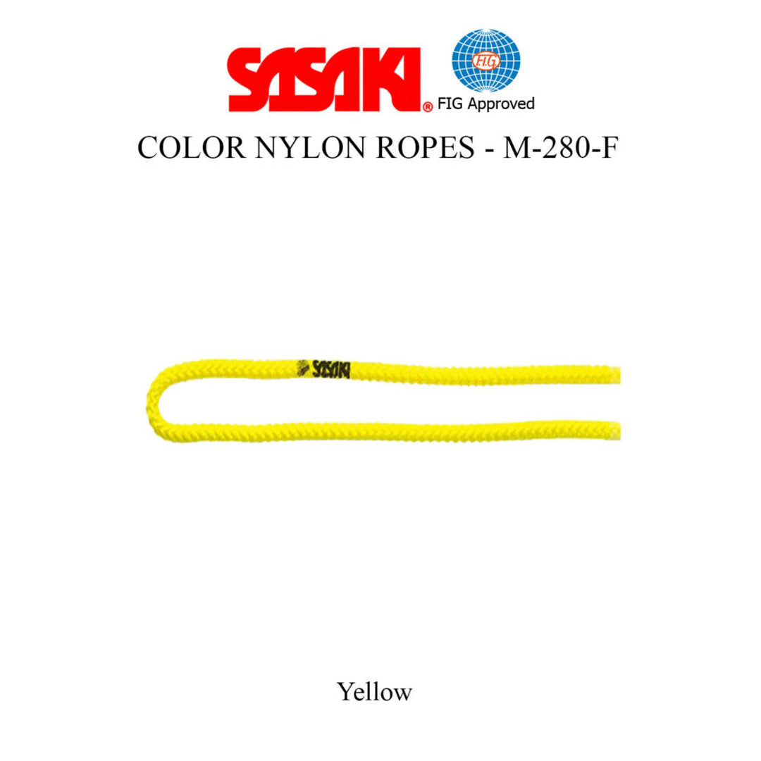 Sxoinaki Rythmikis Gymnastikis Monoxromo Agonistiko Sasaki M-280-F Colored Nylon Rope FIG Y Yellow MelizDanceShop