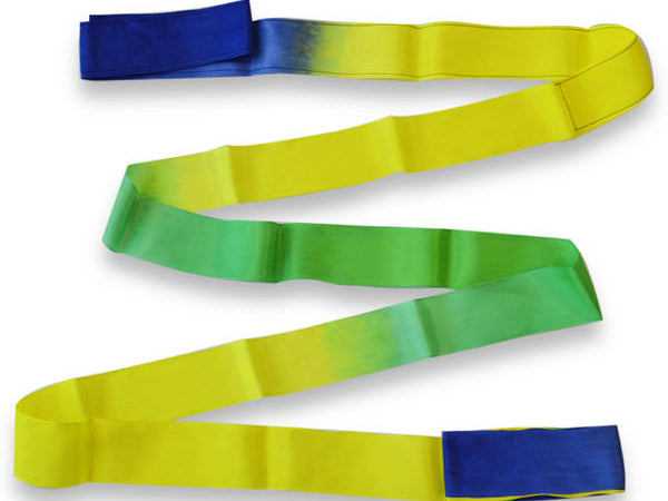 Kordela Rythmikis Gymnastikis Polixrwmi Agonostiki Pastorelli Shaded 6,4m FIG 00056 Blue Green Yellow MelizDanceShop