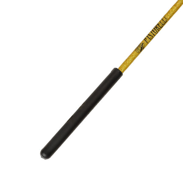 Ribbon Stick Mpagketa Kordelas Rythmikis Gymnastikis Agonistiki Pastorelli Glitter Stick FIG 00400 Glitter Gold Black Grip MelizDanceShop