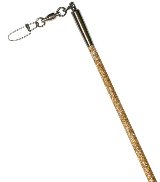 Ribbon Stick Mpagketa Kordelas Rythmikis Gymnastikis Agonistiki Pastorelli Glitter Stick FIG 00400 Glitter Gold Pink Grip MelizDanceShop