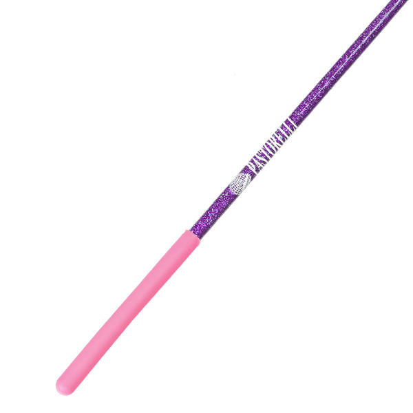 Ribbon Stick Mpagketa Kordelas Rythmikis Gymnastikis Agonistiki Pastorelli Glitter Stick FIG 00400 Glitter Lilac Pink Grip MelizDanceShop