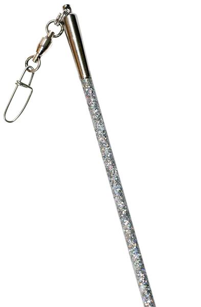 Ribbon Stick Mpagketa Kordelas Rythmikis Gymnastikis Agonistiki Pastorelli Glitter Stick FIG 00400 Glitter Silver Pink Grip MelizDanceShop