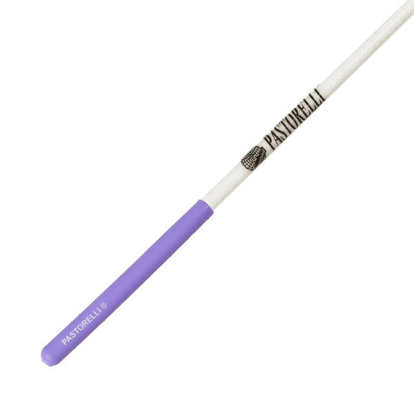 Ribbon Stick Mpagketa Kordelas Rythmikis Gymnastikis Agonistiki Pastorelli Glitter Stick FIG 00400 Glitter White Lilac Grip MelizDanceShop