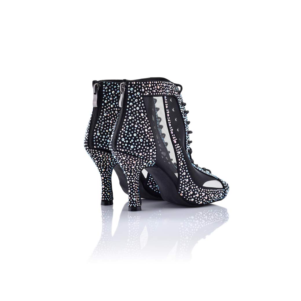 Mpotakia Xorou Gynaikeia Dancin DB02-100-510 Black with Strass Back MelizDanceShop