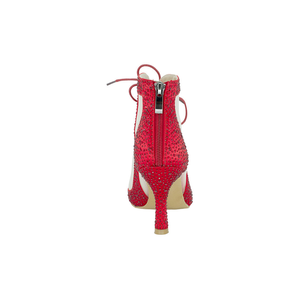 Mpotakia Xorou Gynaikeia Dancin DB42-085-520 Red Me Strass Back MelizDanceShop