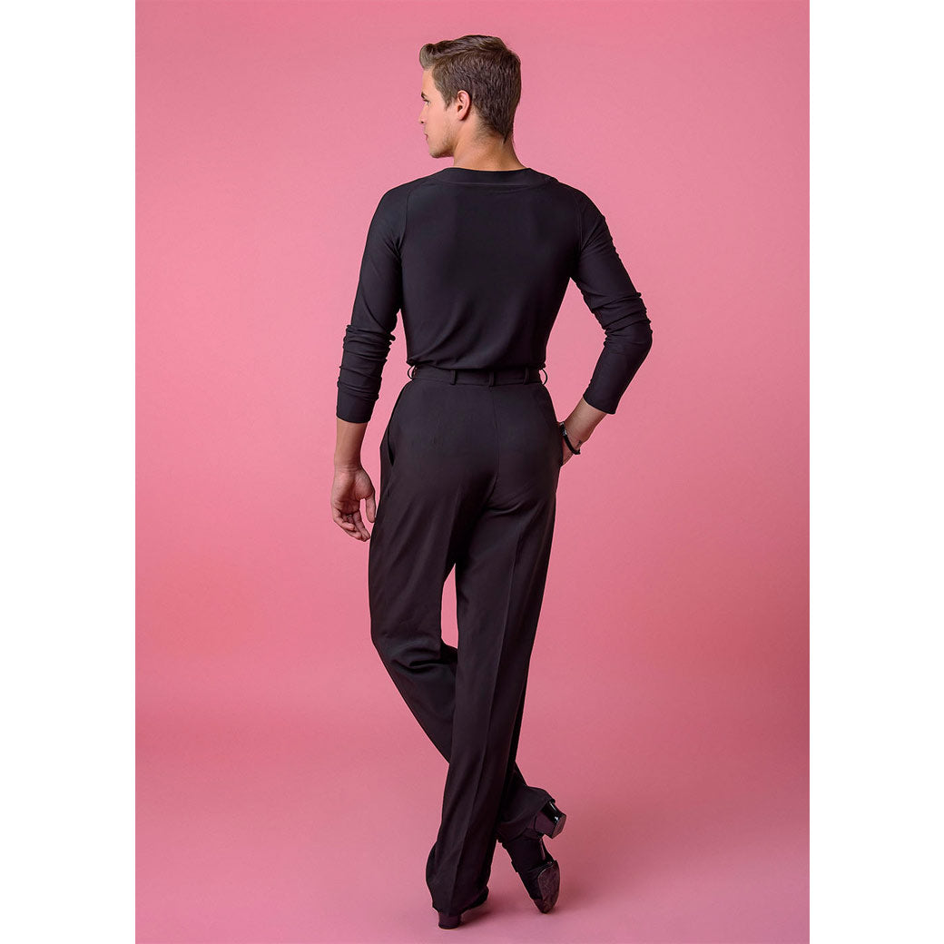 Panteloni Xorou Latin Practice Andriko GrandPrix Mark Black Back MelizDanceShop