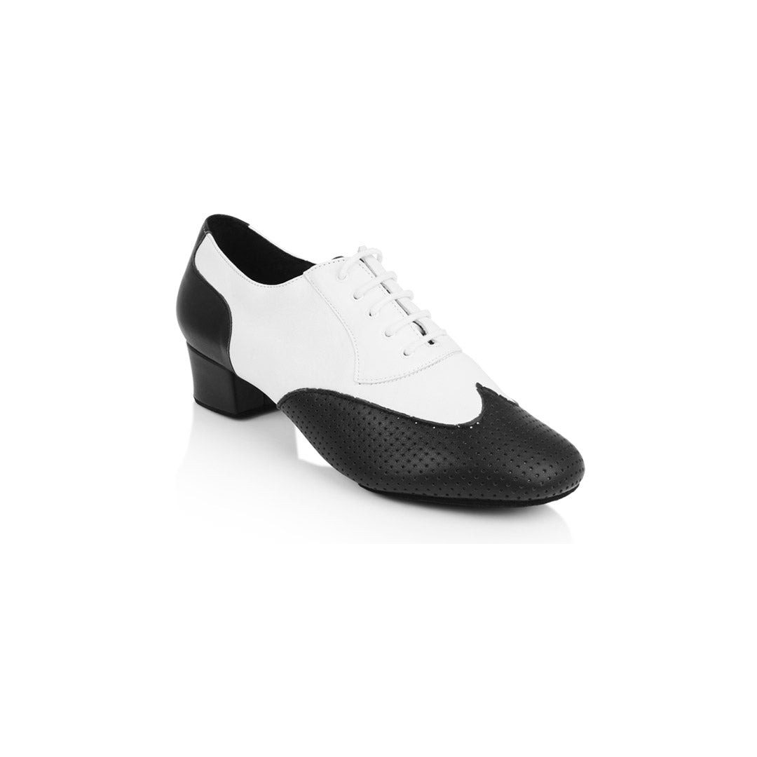 Papoutsia Latin Andrika Xeiropoihta Ray Rose Adolfo Leather Black White MelizDanceShop