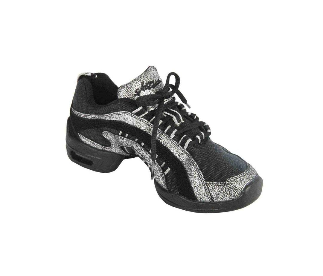 Papoutsia Latin Athlitika Unisex Sneakers Sansha Electron Silver Black MelizDanceShop