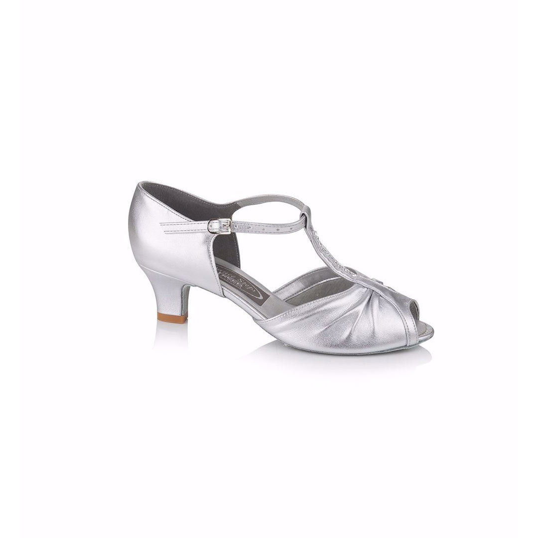 Papoutsia Latin Gynaikeia Social Dance Steps Xeiropoihta FreedOfLondon Topaz Silver PU MelizDanceShop