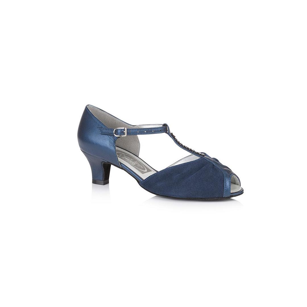 Papoutsia Latin Gynaikeia Social Dance Steps Xeiropoihta FreedOfLondon Topaz Navy Blue Leather Suede MelizDanceShop