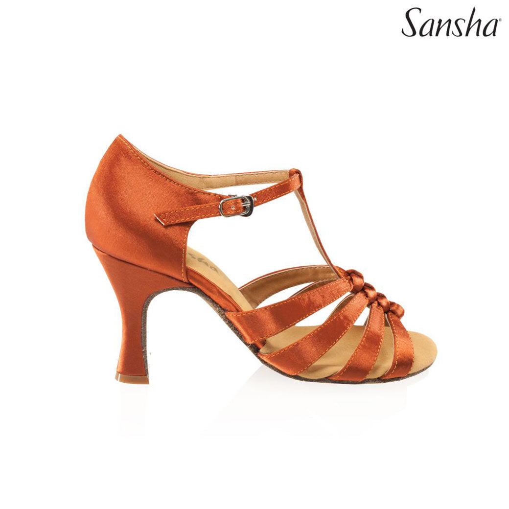 Papoutsia Latin Gynaikeia Sansha Lidia Dark Tan MelizDanceShop