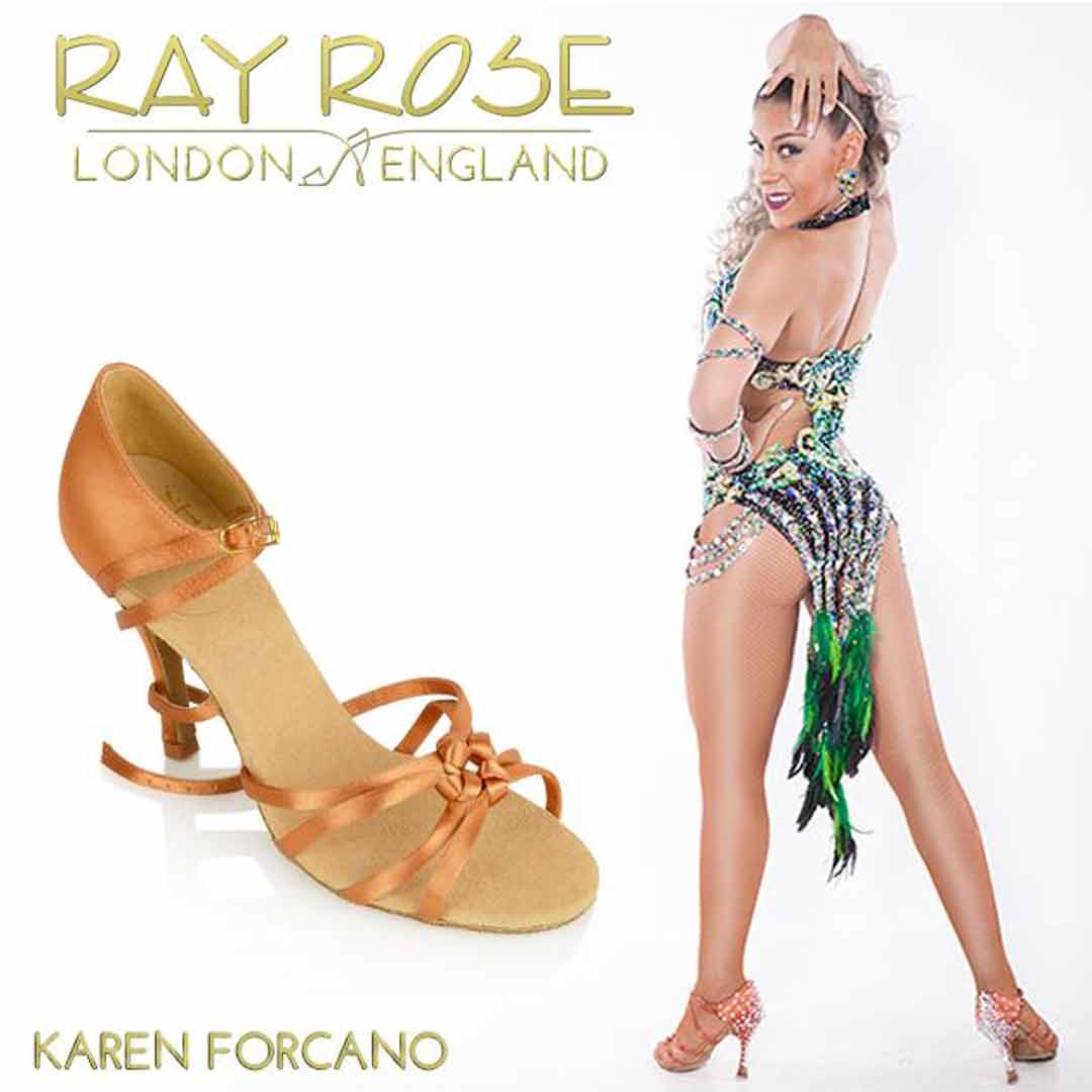 Papoutsia Latin Gynaikeia Xeiropoihta Ray Rose Blizzard Dark Tan Karen Forcano MelizDanceShop