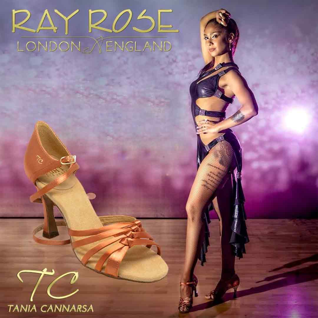 Papoutsia Latin Gynaikeia Xeiropoihta Ray Rose Tania Dark Tan Portrait MelizDanceShop