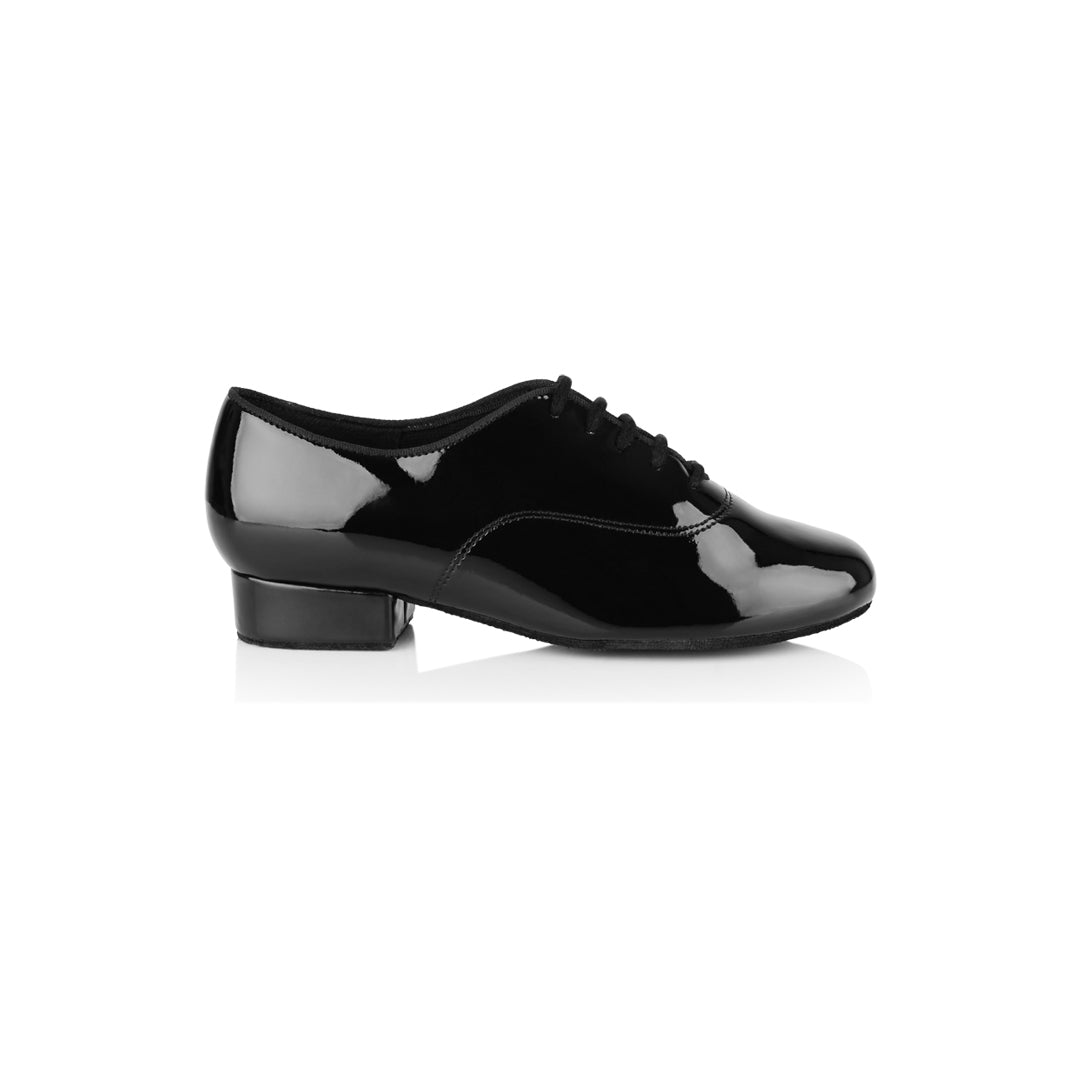 Papoutsia Latin Ballroom Paidika Xeiropoihta Ray Rose Sinook Patent Black Profile MelizDanceShop