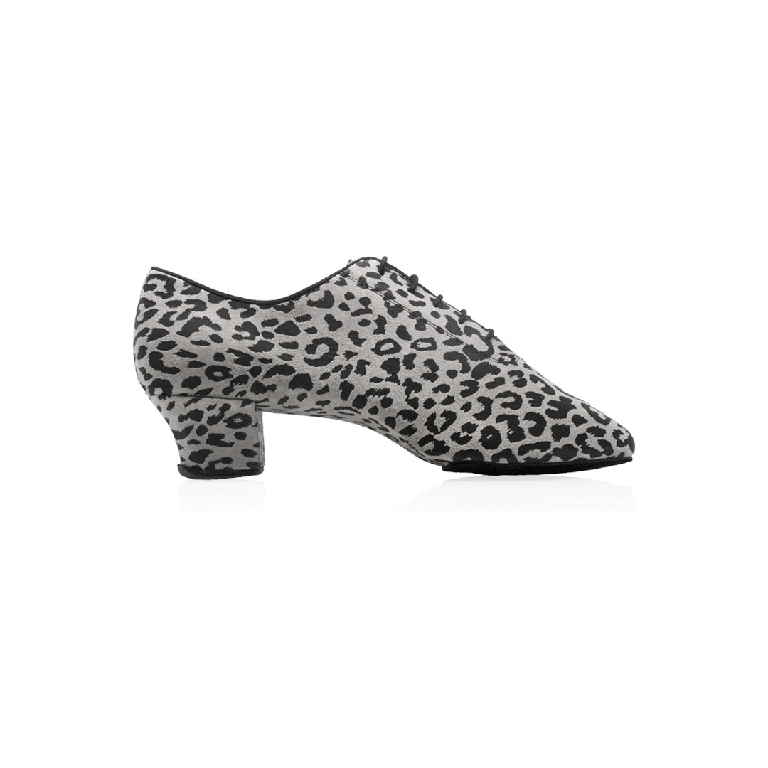 Papoutsia Latin Andrika Xeiropoihta Ray Rose Thunder Grey Leopard Print Leather Profile MelizDanceShop
