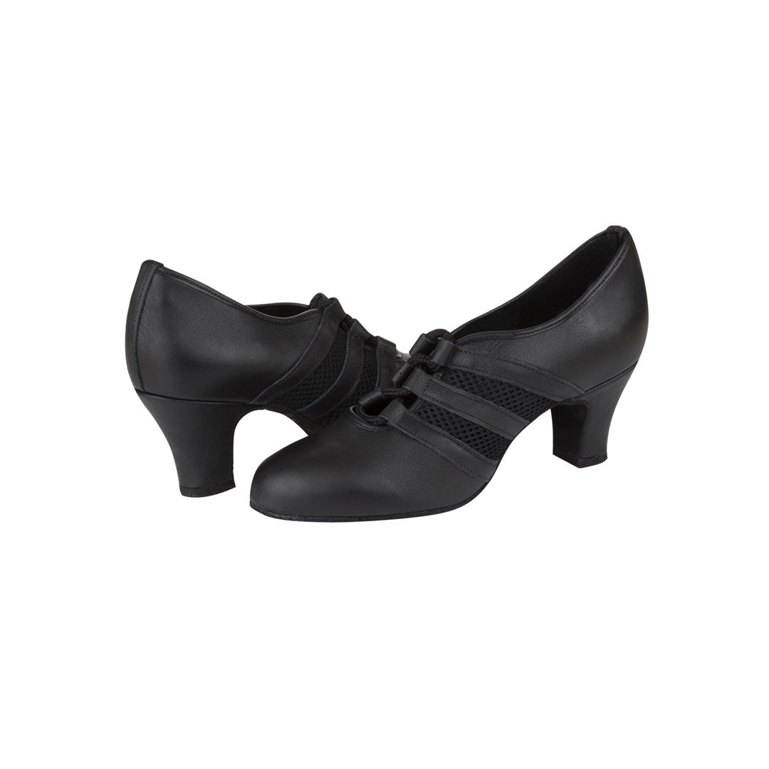 Papoutsia Latin Practice Gynaikeia Xeiropoihta Freed Of London Verona Leather Mesh Black Pair MelizDanceShop