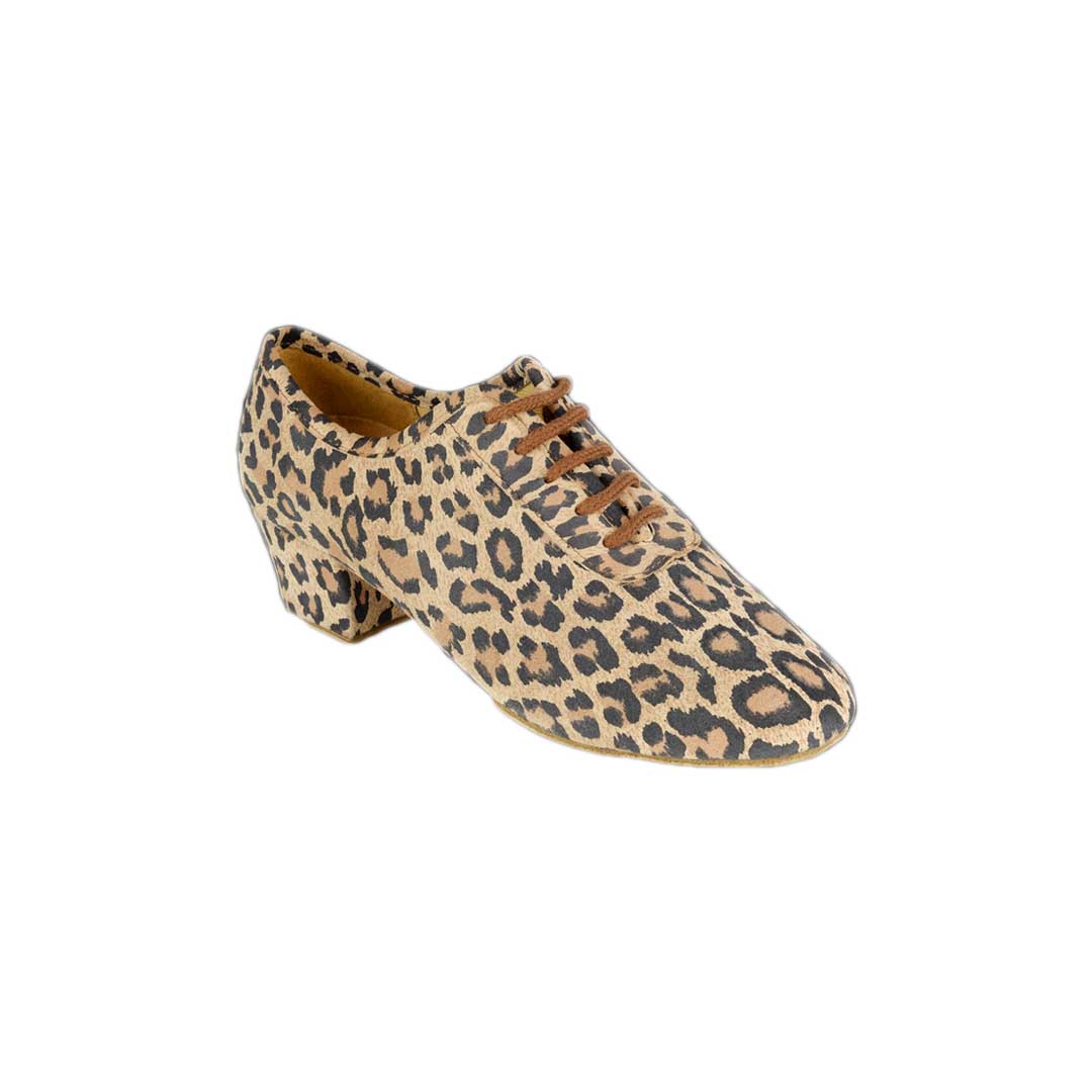 Papoutsia Latin Practice Gynaikeia Xeiropoihta Ray Rose Solstice Leopard Print Leather 1.5'' MelizDanceShop