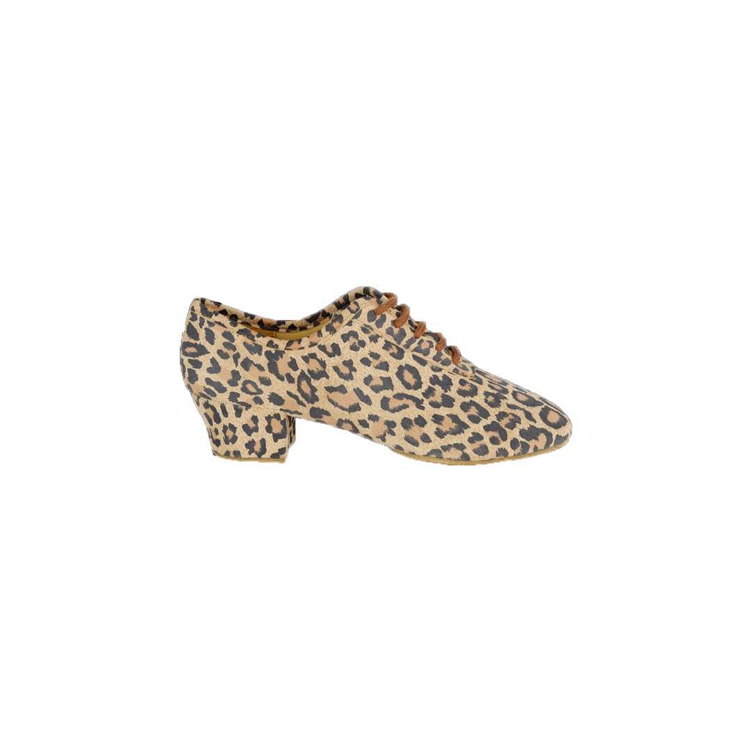 Papoutsia Latin Practice Gynaikeia Xeiropoihta Ray Rose Solstice Leopard Print Leather 1.5'' Profile MelizDanceShop