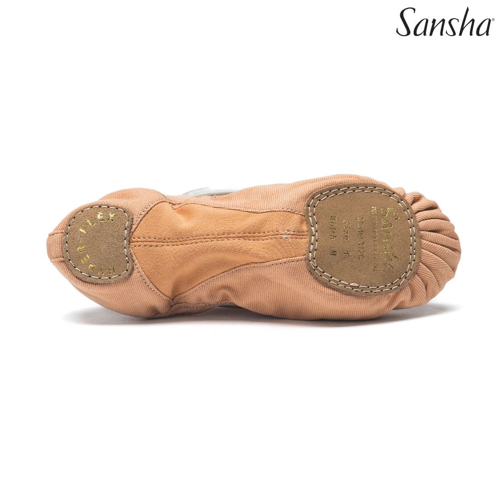 Papoutsia Mpaletou Malaka Gynaikeia Andrika Sansha Hyper Flex Split Sole Light Tan Sole MelizDanceShop