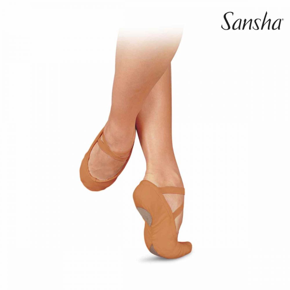 Papoutsia Mpaletou Malaka Gynaikeia Andrika Sansha Pro 1 C Split Sole Light Tan MelizDanceShop