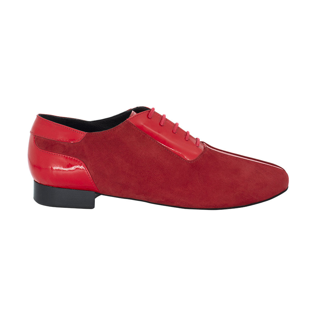 Papoutsia Xorou Andrika Ballroom Street Latin Kizomba Dancin 4062-015-520 Suede Patent Red MelizDanceShop