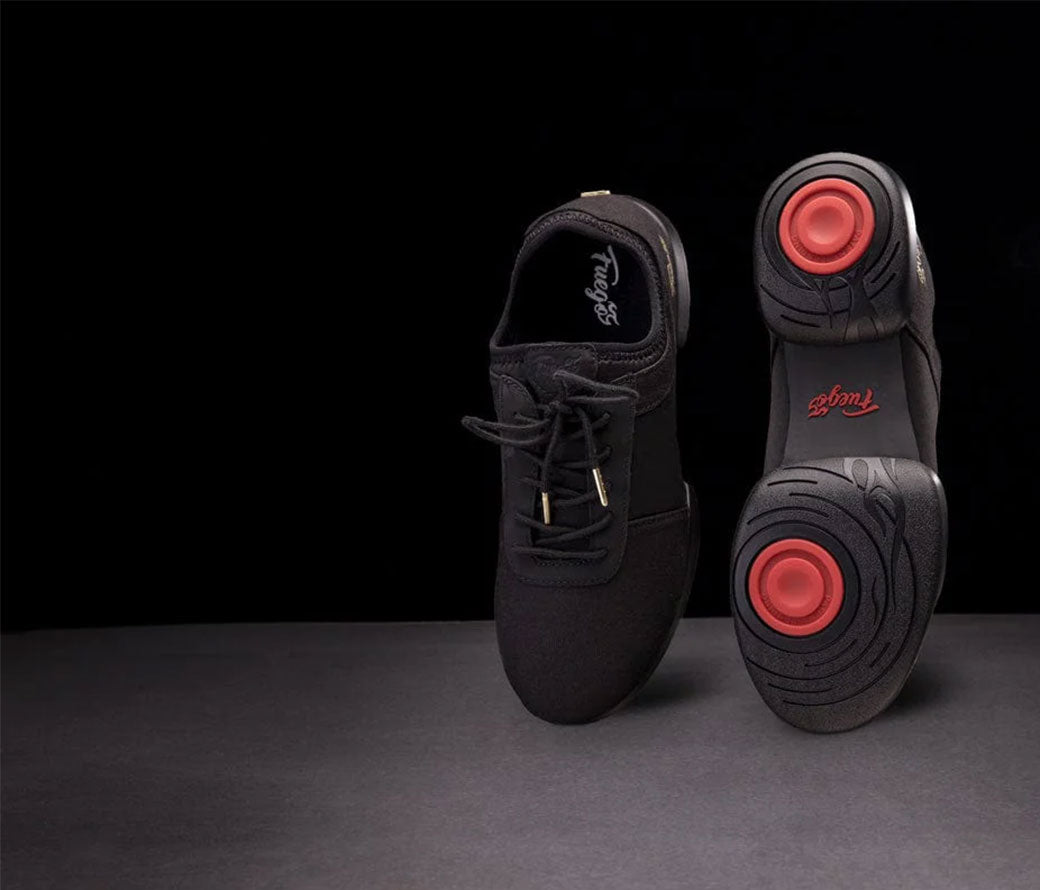 Papoutsia Xorou Athlitika Fuego Split Sole All Black Pair Sole 2 MelizDanceShop