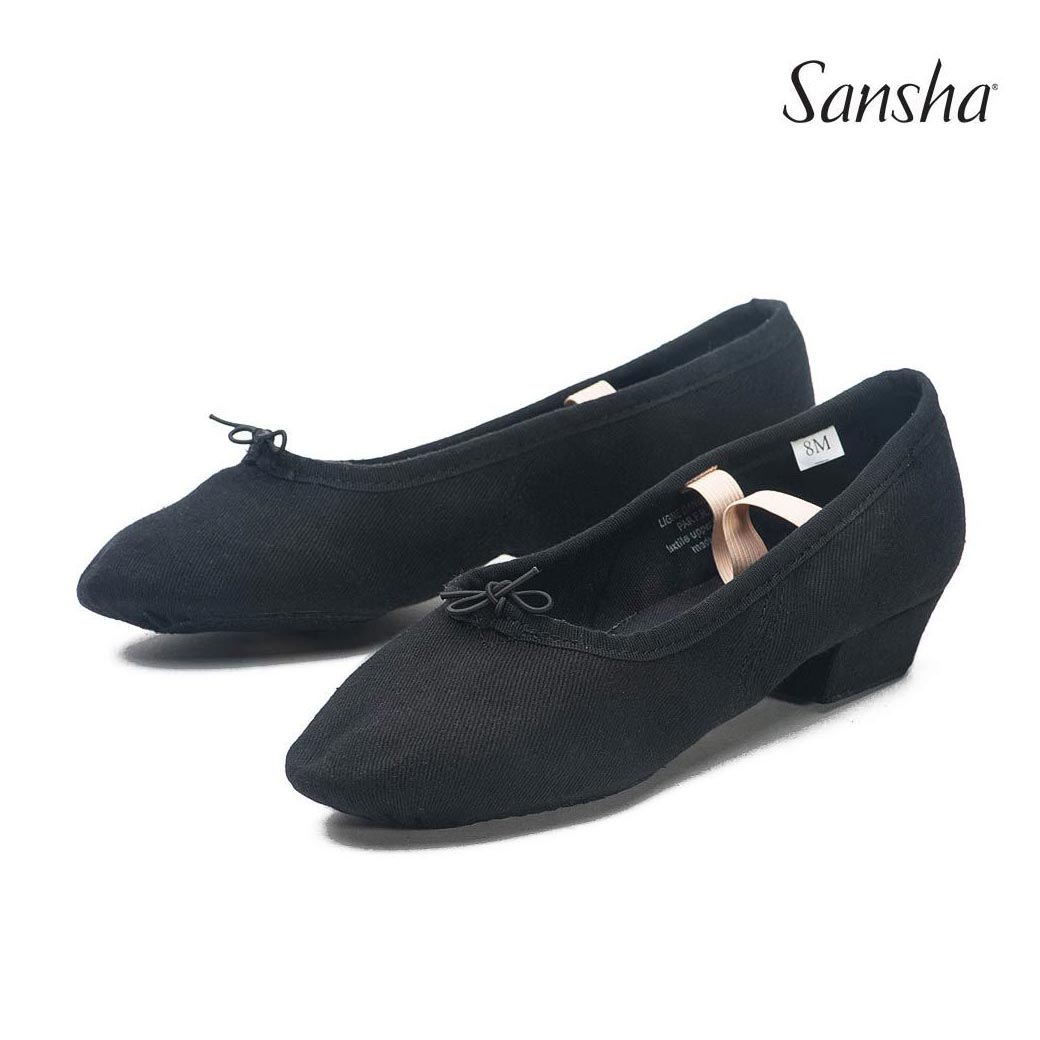 Papoutsia Xorou Character Didaskalias Sansha Prima Canvas Black Pair MelizDanceShop