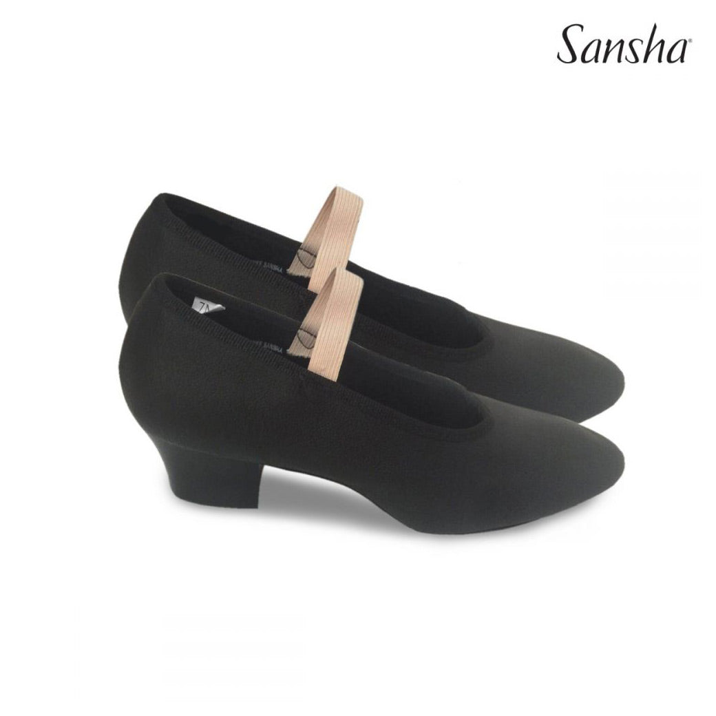 Papoutsia Xorou Character Gynaikeia Sansha Tisza Leather Black Pair MelizDanceShop