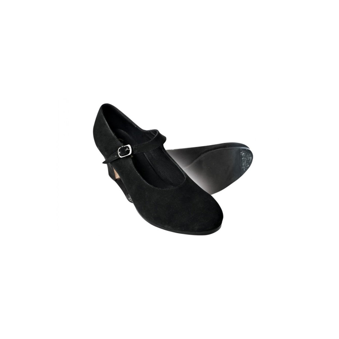 Papoutsia Xorou Flamenco Gynaikeia Paidika Sansha Sevilla Mavro Suede MelizDanceShop