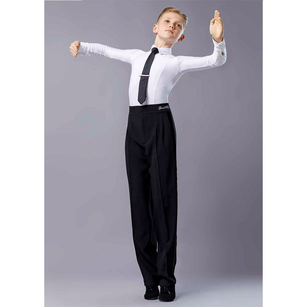 Poukamiso Xorou Latin Competition Andriko Paidiko GrandPrix Bryan Shirt White MelizDanceShop