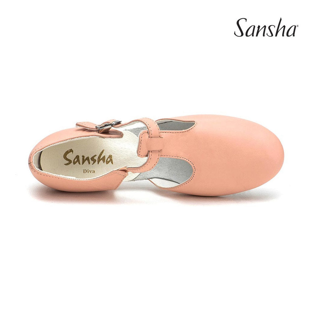 Papoutsia Didaskalias Gynaikeia Sansha Diva Leather Pink 2 MelizDanceShop