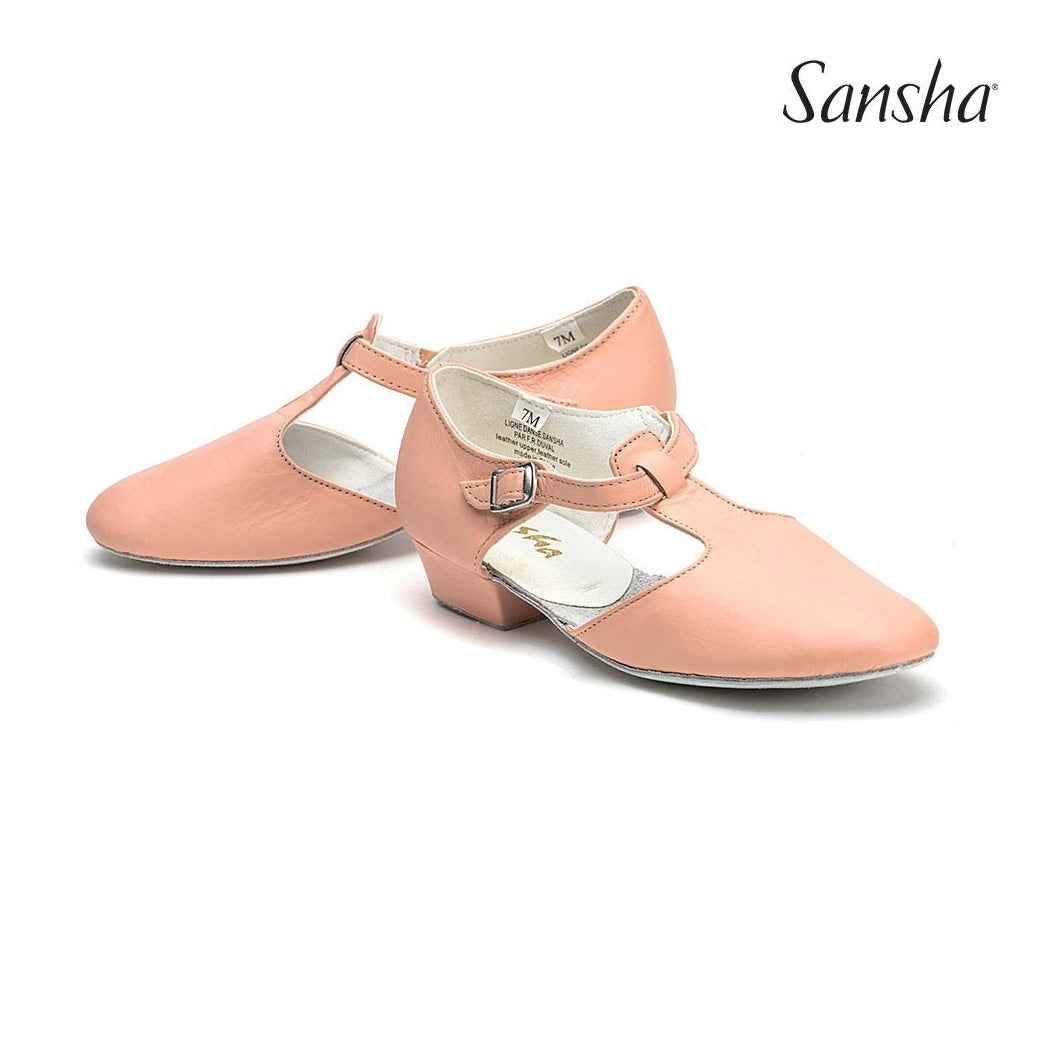 Papoutsia Didaskalias Gynaikeia Sansha Diva Leather Pink Pair MelizDanceShop
