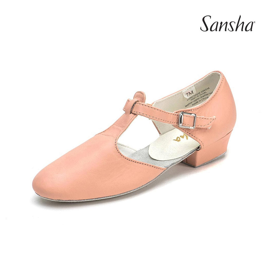 Papoutsia Didaskalias Gynaikeia Sansha Diva Leather Pink MelizDanceShop