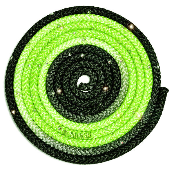 Sxoinaki Rythmikis Gymnastikis Agonistiko Pastorelli Shaded Swarovski AB Rhinestones FIG 02403 Green Black MelizDanceShop