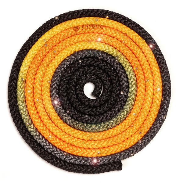 Sxoinaki Rythmikis Gymnastikis Agonistiko Pastorelli Shaded Swarovski AB Rhinestones FIG 02403 Orange Black MelizDanceShop